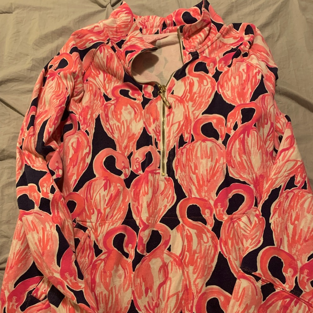 Lilly Pullitzer flamingo skipper.